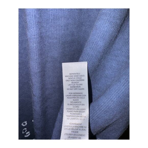 Weekends by Chico's Top Women's 1 Medium Blue 3/4 Sleeve Cotton Viscose Tee EUC - Picture 6 of 6